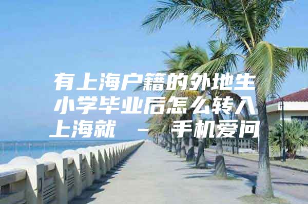 有上海戶籍的外地生小學(xué)畢業(yè)后怎么轉(zhuǎn)入上海就 – 手機(jī)愛(ài)問(wèn)