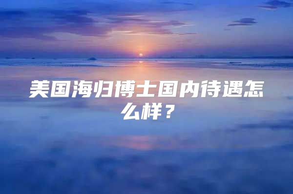 美國(guó)海歸博士國(guó)內(nèi)待遇怎么樣？